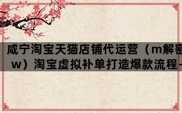 飞马电商补单