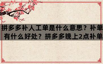 飞马电商补单